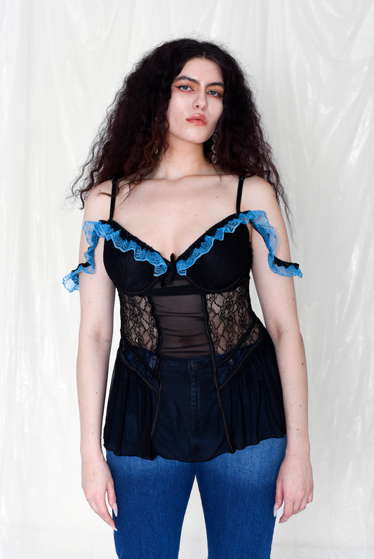 The Lorie Top "Blue Vamp"